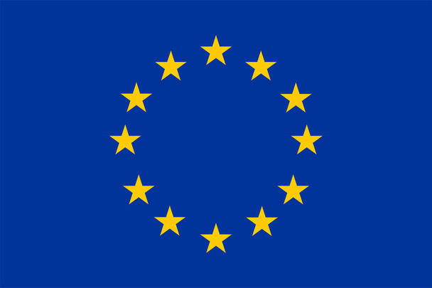 ヨーロッパとEUベクトルの旗。円のパターンで12個の星を持つ青のフィールド. - ベクター画像