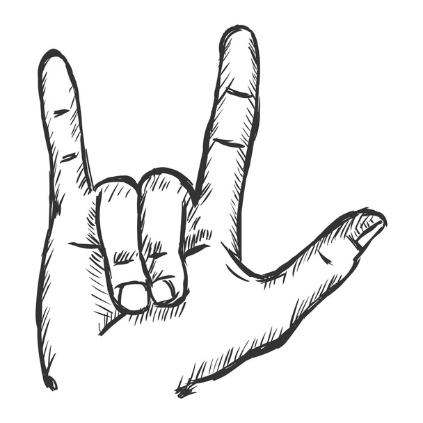 vektorové skica rock gesto - Vektor, obrázek