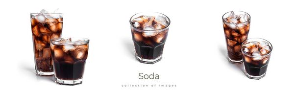 Glasses of soda isolated on white background. - Photo, Image