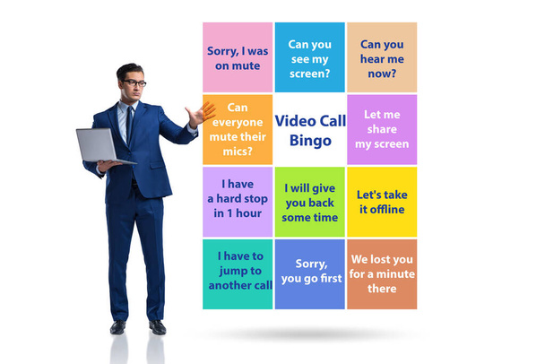 Αστεία ιδέα με video call bingo - Φωτογραφία, εικόνα