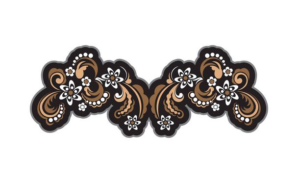 Floral ornament print retro baroque style. Good for tattoos, prints, and postcards. Vector illustration - Διάνυσμα, εικόνα