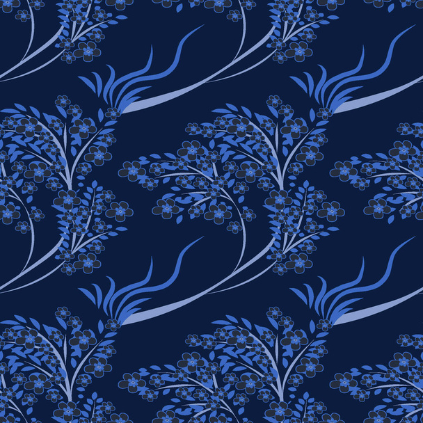 Styling to Japanese illustration - drawing of a flowering tree, spring, seasons. Sakura is blooming. Plants. Background for a website or blog, wallpaper, textiles, packaging. design. Seamless texture, pattern. - Διάνυσμα, εικόνα