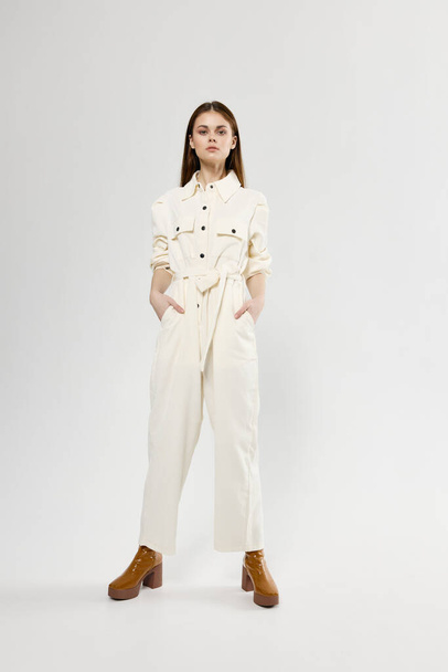 woman and fashionable jumpsuit suit emotions model - Photo, Image