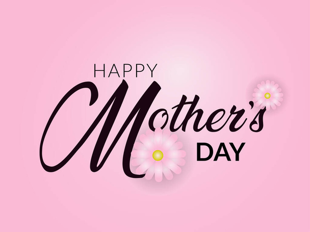 Šťastný Den matek růžová s květinovým pozadím.vektor. - Vektor, obrázek