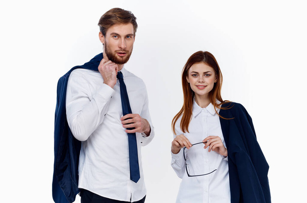 munka kollégák férfi és nő öltöny finanszírozás - Fotó, kép