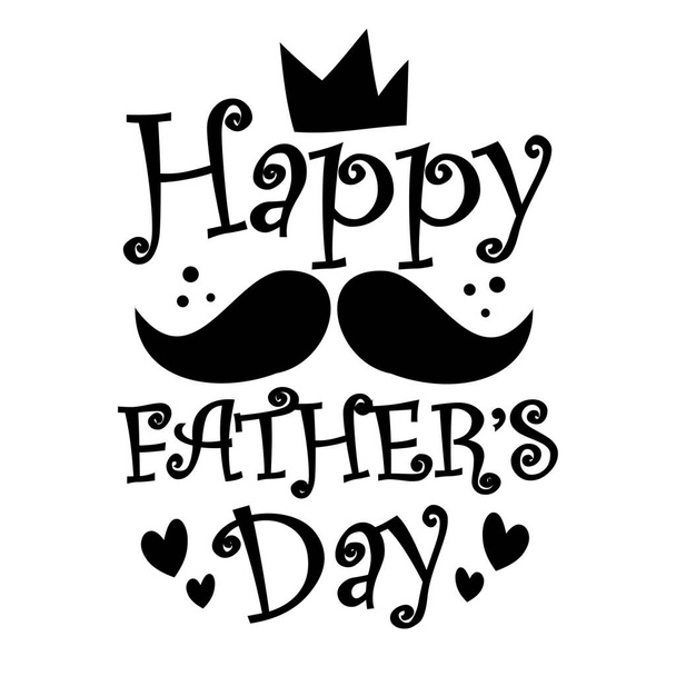 Boldog Apák napját - üdvözlés, bajusszal. Jó üdvözlőlap, poszter, címke, textil nyomat, és egyéb ajándékok design. - Vektor, kép