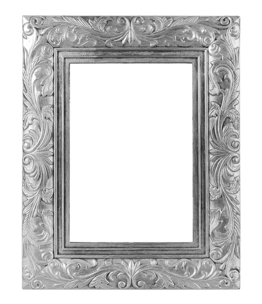 The antique gray frame on the  white background - Photo, Image