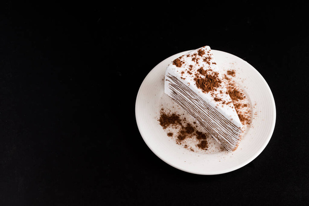 closeup of white cake on plate  - Zdjęcie, obraz