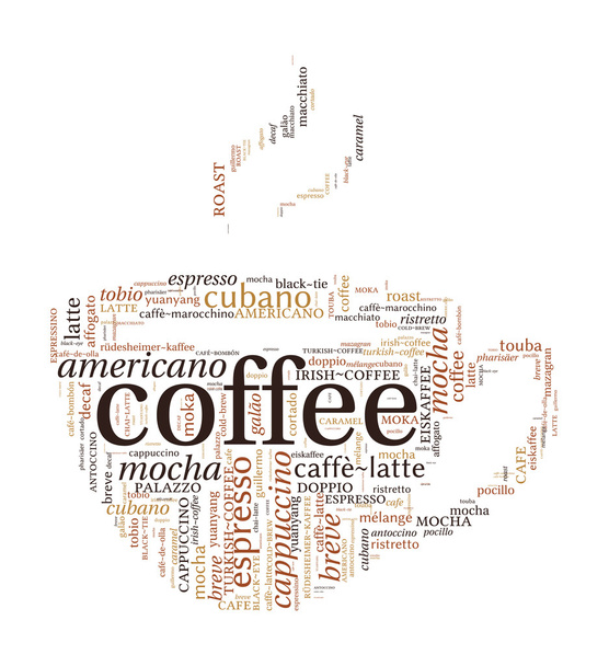 Kahvin muotoinen sana Cloud
 - Vektori, kuva