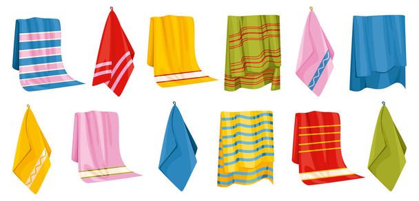 Set de toallas de baño icono - Vector, Imagen