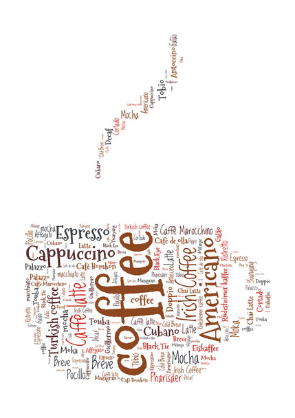 káva ve tvaru slovo mrak - Vektor, obrázek