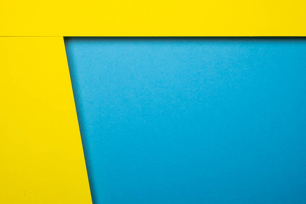 papel colorido abstrato azul fundo amarelo - Foto, Imagem