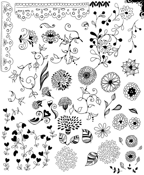 Hand -drawn decorative elements for design - Vector, Image
