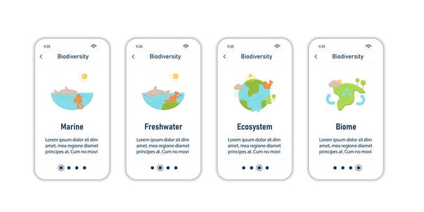 Biodiversité à bord des écrans d'applications mobiles - Vecteur, image