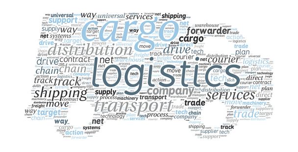 Van Shaped Transport and Logistics Concept in Word Cloud - Vector, Image