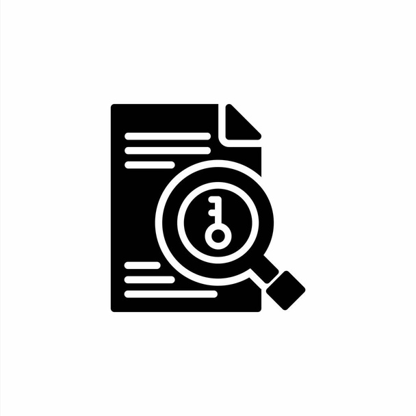 Glyph stílus kulcsszó kutatási ikon. Vektorikon illusztráció - Vektor, kép