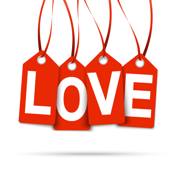 Hangtags "liefde " - Vector, afbeelding