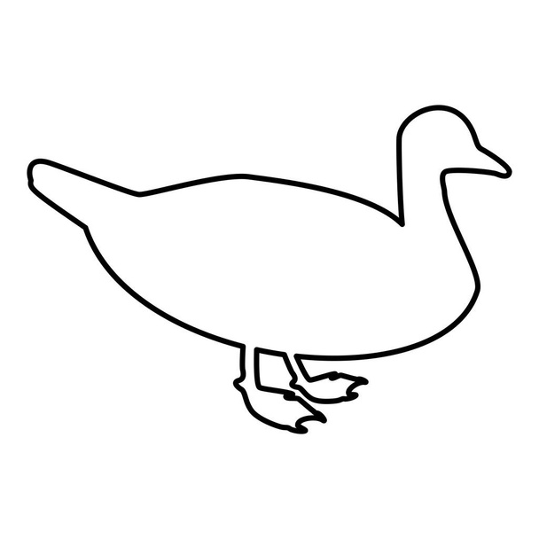 Duck Male mallard Bird Waterbird Waterbird Πουλερικά Πουλερικά Κοτόπουλο Canard περίγραμμα περίγραμμα μαύρο χρώμα διάνυσμα εικονογράφηση επίπεδη στυλ απλή εικόνα - Διάνυσμα, εικόνα