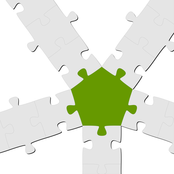 Puzzle Connection - Teamwork symbolism - Vector, Image