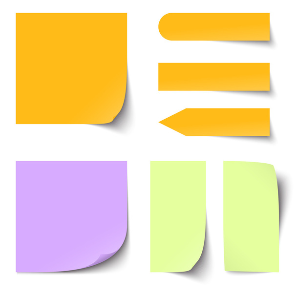 Коллекция чистых цветных липких нот
 - Вектор,изображение