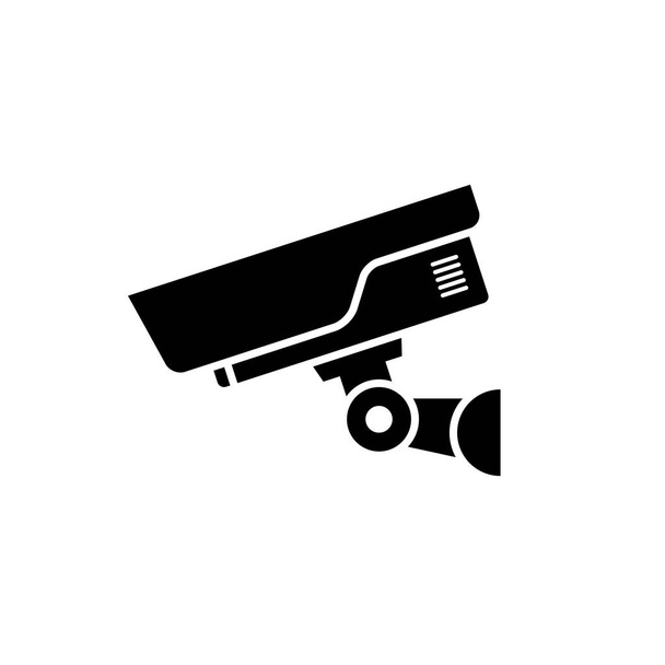 Піктограма камери безпеки. Чорна, мінімалістична ікона ізольована на білому тлі. Відеокамера простий силует. Сторінка веб-сайту та дизайн мобільних додатків Векторний елемент
. - Вектор, зображення
