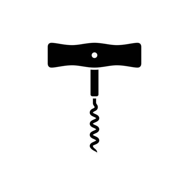 Corkscrew icon. Black, minimalist icon isolated on white background. Corkscrew simple silhouette. Web site page and mobile app design vector element. - Vector, Image