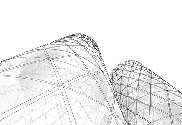 architettura astratta torre cilindrica rendering 3d - Foto, immagini