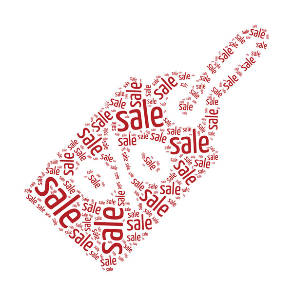 Sale & Discount Konzept Wortwolke in Form von Preisschildern - Vektor, Bild