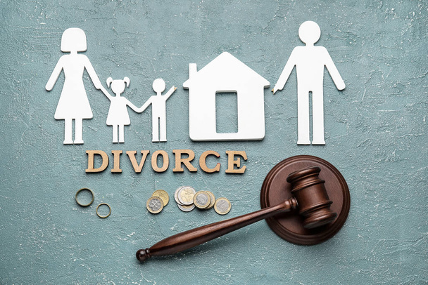 Состав со словом DIVORCE на цветном фоне - Фото, изображение