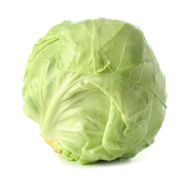 Fresh cabbage on white background - Foto, afbeelding
