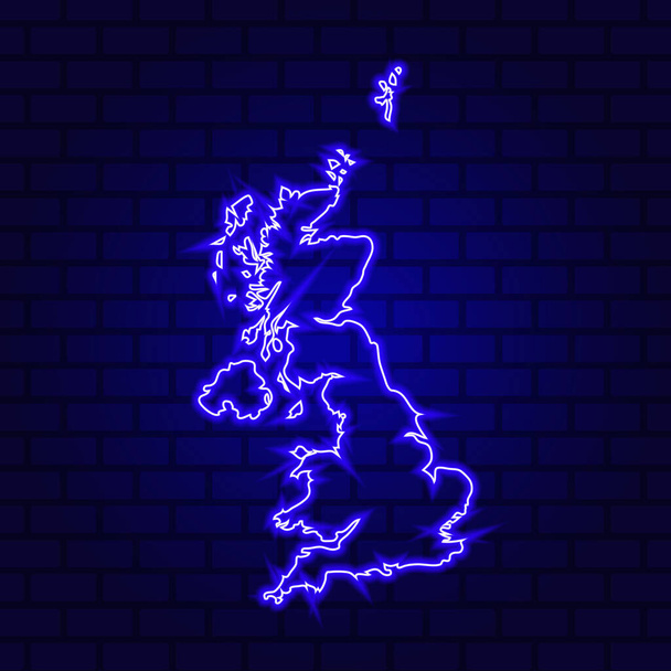 Angleterre néon lumineux signe sur fond de mur de briques - Vecteur, image