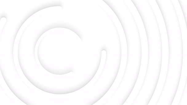 Cerchi bianchi astratti con morbida ombra dymanic. 3d pulito sfondo goffrato. Copertina animata di base pura per la presentazione aziendale. loop minimale elegante universale. - Filmati, video