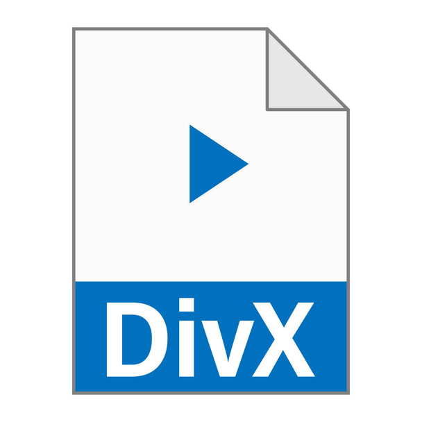 Σύγχρονη επίπεδη σχεδίαση του εικονιδίου αρχείου DivX για το web - Διάνυσμα, εικόνα