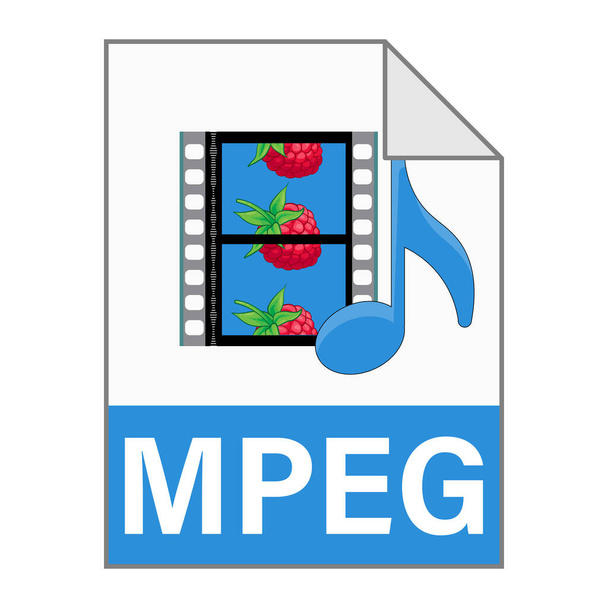 Modern lapos design MPEG illusztrációs fájl ikon web - Vektor, kép