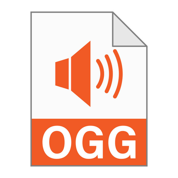 Σύγχρονη επίπεδη σχεδίαση του εικονιδίου αρχείου OGG για το web - Διάνυσμα, εικόνα