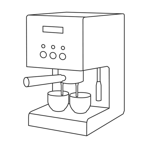 Máquina de café icono contorno vector. Creador de ilustración vectorial sobre fondo blanco. Icono de ilustración de esquema aislado de la máquina de café . - Vector, imagen