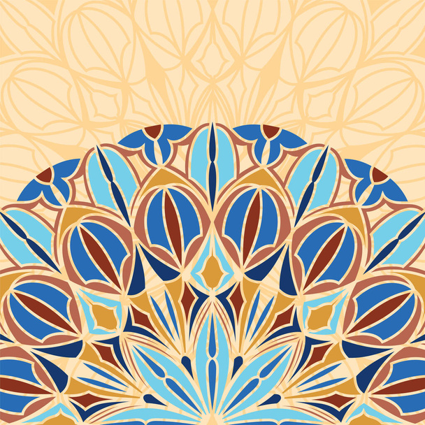 Vektor négyzet háttér egy darab színes etnikai gótikus mandala - Vektor, kép
