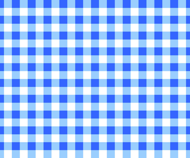 Sinivalkoinen gingham saumaton kuvio. Checkered rakenne piknik huopa, pöytäliina, ruudullinen, vaatteita. Italian tyyli overlay, kangas geometrinen tausta. Vektorin tasainen kuva - Vektori, kuva