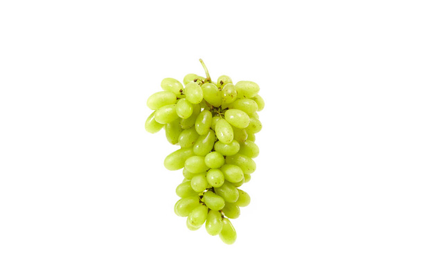Tasty Bunch of fresh white grapes in mid-air on a white background - Фото, зображення