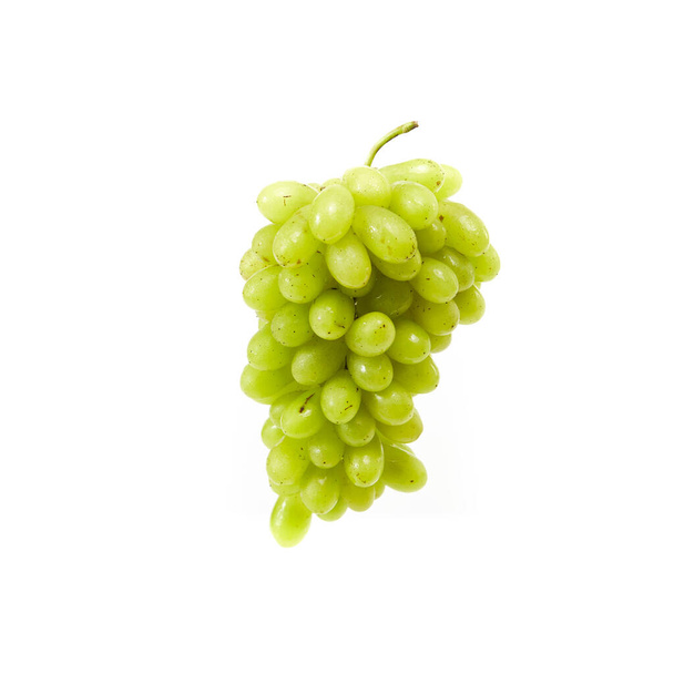 Tasty Bunch of fresh white grapes in mid-air on a white background - Fotografie, Obrázek