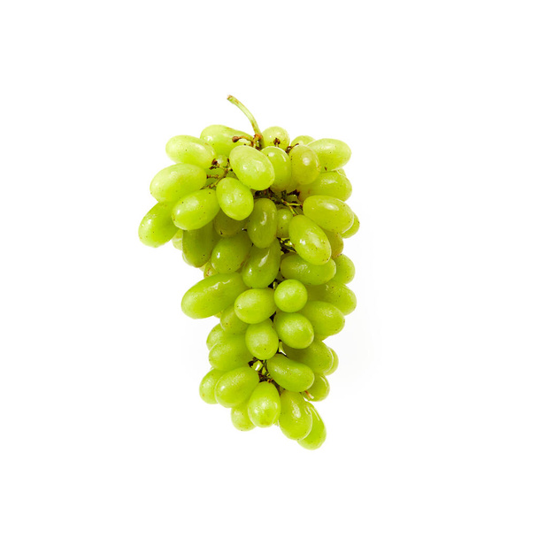 Tasty Bunch of fresh white grapes in mid-air on a white background - Fotografie, Obrázek