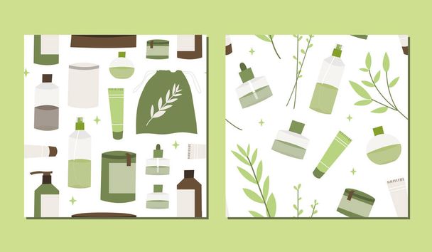 Homeopathy, naturopathy. Complementary, alternative, integrative, holistic medicine. Natural organic herb. Apothecary bottle. Vector flat cartoon illustration, seamless pattern - ベクター画像