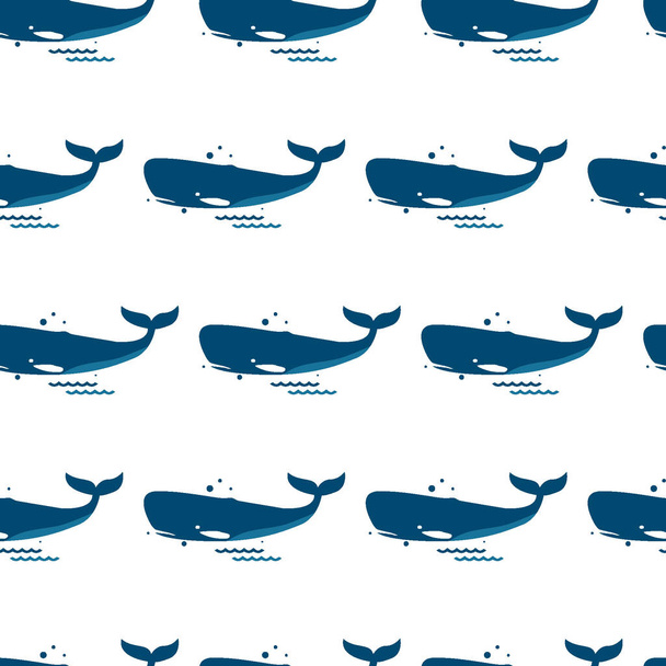 patrón inconsútil de esperma de ballena para la tela - Vector, Imagen