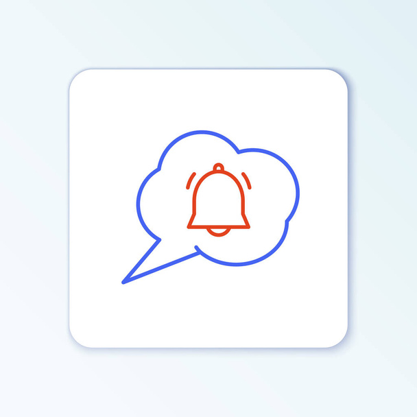 Linea Bolla vocale con icona di notifica chat isolata su sfondo bianco. Nuovo messaggio, dialogo, chat, notifica sui social network. Concetto di contorno colorato. Vettore - Vettoriali, immagini