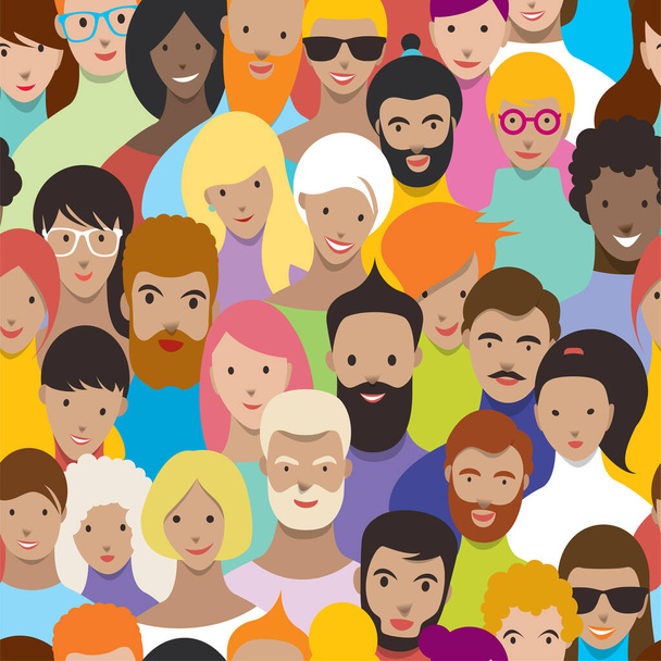 Crowd of people. A big group of different people. Vector. - Vector, Image