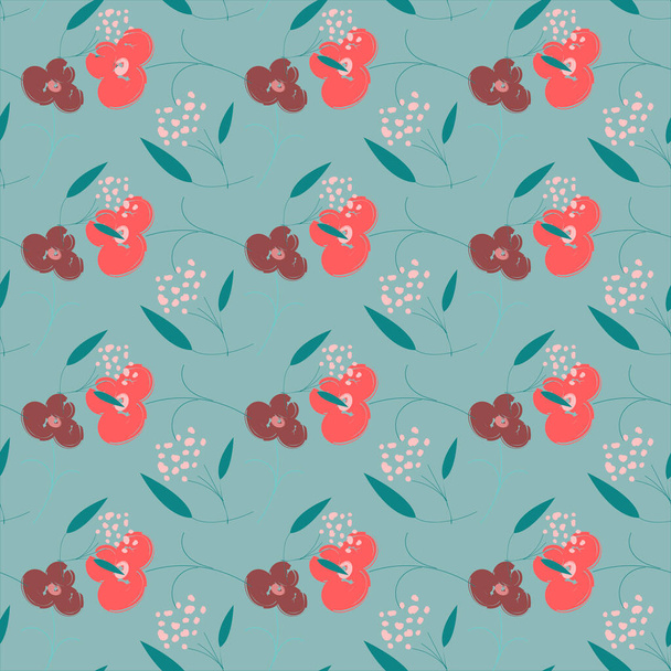 Simple cute pattern in small flowers. Shabby chic millefleurs. Floral seamless background for dress, manufacturing, wallpapers, print, gift wrap and scrapbooking. - Vektor, kép