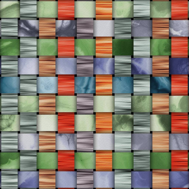 Seamless weave strip colorful ribbon pattern print - Photo, Image