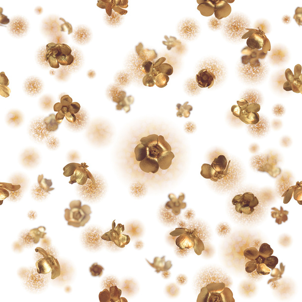 Buds de flores douradas sem costura
 - Foto, Imagem