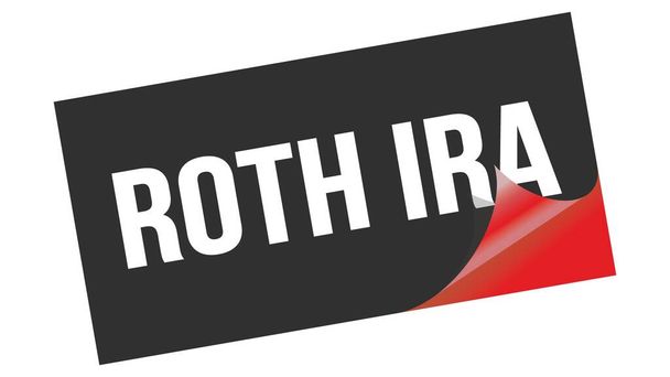 ROTH IRA text written on black red sticker stamp. - Photo, Image