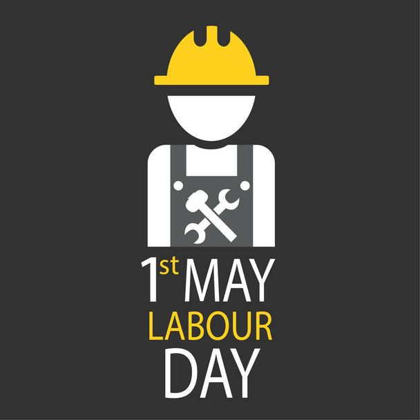 Happy Labor Day, International Workers Day typografie Vector Template Design Illustration, vektorové ilustrace pracovníků. pro design plakátu, prapor pro Mezinárodní svátek práce 1. května - Vektor, obrázek